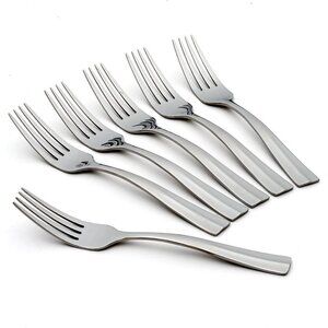 Set of‎ 6 Oneida Arc Stainless Steel Mirror Finish  Flatware Dinner Forks,